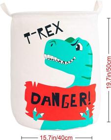 img 2 attached to Durable and Fun Dinosaur Kids Laundry Hamper and Toy Storage Box - KAZULO Dinosaur Large Storage Hamper with Handles - Collapsible Canvas Basket for Boys - Perfect Toy Organizer and Storage Solution (T-Rex Dinosaur Design Included)