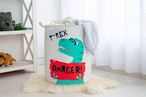 img 1 attached to Durable and Fun Dinosaur Kids Laundry Hamper and Toy Storage Box - KAZULO Dinosaur Large Storage Hamper with Handles - Collapsible Canvas Basket for Boys - Perfect Toy Organizer and Storage Solution (T-Rex Dinosaur Design Included)