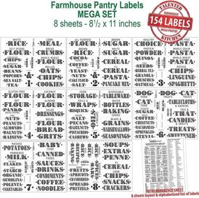 img 3 attached to 🏡 154 Talented Kitchen Farmhouse Pantry Labels – Food Stickers, Water-Resistant Jar Labels for Containers – Pantry Organization and Storage, Kitchen Pantry Names (154 Farmhouse Pantry)