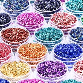 img 4 attached to ✨ Fine Crushed Glass Craft Glitter for Resin Art, Irregular Metallic Crystal Chips, Chunky Flakes Sequins, Nail Arts, DIY Vase Filler, Epoxy Jewelry Making Decoration - 12 Box