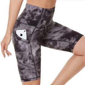 img 4 attached to 🩳 Fotociti 5" High Waisted Yoga Shorts with Pockets - Ideal for Workout, Training, and Running