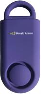 130db personal alarm device with carabiner & lanyard - perfect for women, seniors, elderly, girls, & runners - matte purple option (replacable battery) logo