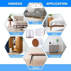 img 1 attached to 20pcs Silicone Chair Leg Floor Protectors: Anti-Scratch Furniture Pads for Hardwood Floors - Felt 🪑 Feet Caps for Chair Leg, Round Square Legs Protector - Silicon Protection Covers, Rubber Sliders for Chairs