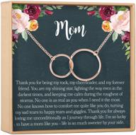 👩 mother daughter gift necklace - dear ava mom: thank you mom, 2 interlocking circles, jewelry logo