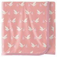 👶 silky soft kickee pants bamboo swaddling blanket, perfect for snuggling your baby with luxuriously soft signature blend fabric, blush stork design logo