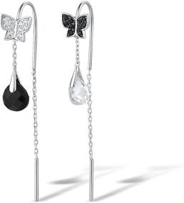 img 3 attached to Santuzza Sterling Butterfly Threader Earrings