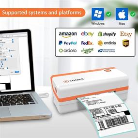 img 2 attached to 🖨️ K Comer HD Thermal Label Printer 300DPI, High-Speed Direct Thermal 4x6 Printer, Windows and Mac Compatible, Supports Multiple Platform Applications