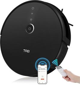 img 4 attached to 🤖 TAB Ultra Slim Robotic Vacuum Cleaner, 2200Pa Strong Suction, Voice Prompt & Infrared Sensor, Quiet Self-Charging, Wi-Fi & App/Alexa/Google Connectivity, Ideal for Hard Floors, Medium-Pile Carpets, and Pet Hair Cleaning