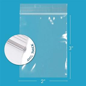 img 3 attached to 🔒 500-Pack of 2-Inch Clear Plastic Reusable Zip Bags - Bulk GPI