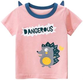 img 2 attached to JunoAI Hedgehog Toddler Crewneck T-Shirts - Girls' Clothing