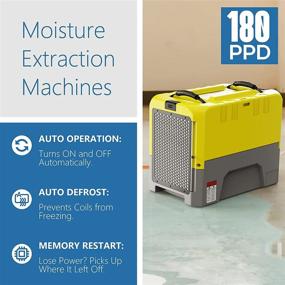 img 4 attached to ALORAIR 180PPD Commercial Dehumidifier with Pump, Wi-Fi Control for Crawl Space & Basement, Capacity up to 85 PPD at AHAM, Ideal for Large Spaces, Job Sites - Yellow