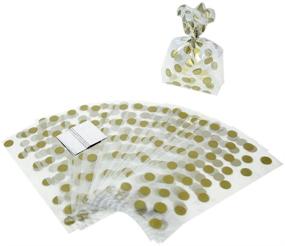 img 1 attached to 🎁 Golden Delight: 20ct Gold Polka Dot Cellophane Bags - Perfect for Gifting and Party Treats!