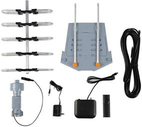 img 3 attached to 📡 AirDiff Outdoor Digital HDTV Antenna: Amplified 150 Mile Range, 360° Rotation, Infrared Remote Control - Tools-Free Installation with 40FT RG6 Cable