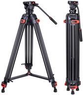 📷 high-quality heavy duty tripod: professional 72-inch video tripod with 360° fluid head for canon nikon dslr camcorder cameras - aluminum construction logo