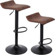 adjustable rustic swivel barstools set of 2 - superjare, modern counter height chairs for pub kitchen, retro brown logo