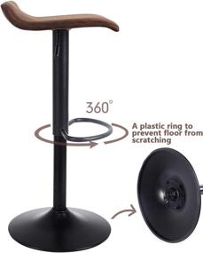 img 2 attached to Adjustable Rustic Swivel Barstools Set of 2 - SUPERJARE, Modern Counter Height Chairs for Pub Kitchen, Retro Brown