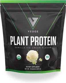 img 4 attached to 🌱 Vedge Nutrition сертифицированный органический растительный протеин: Ванильный мороженое вкус - органический продукт, без глютена, растительный протеин в порошке (25 порций)