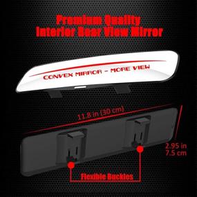 img 2 attached to 🚙 Ampper 11.8" Wide Angle Convex Rearview Mirror for Car, SUV, Truck, Van - Reduce Blind Spots and Enhance Car Interior