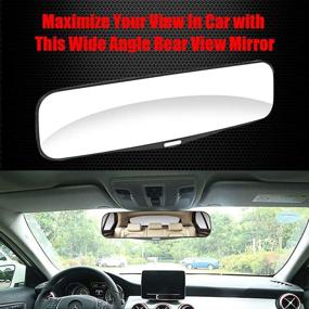 img 3 attached to 🚙 Ampper 11.8" Wide Angle Convex Rearview Mirror for Car, SUV, Truck, Van - Reduce Blind Spots and Enhance Car Interior