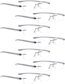 img 4 attached to 🌈 Vibrant Assorted Colors: 7 Pack Small Lens Rimless Reading Glasses for Fashionable Readers