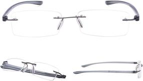 img 3 attached to 🌈 Vibrant Assorted Colors: 7 Pack Small Lens Rimless Reading Glasses for Fashionable Readers