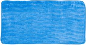 img 4 attached to 🛀 Lavish Home Blue Microfiber Memory Foam Bathmat: Oversized Nonslip Rug for Bathroom, Kitchen & Laundry Room - Wave Pattern, 59" x 24