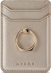 img 4 attached to 📱 ACRSIKR Card Holder: Stylish RFID Blocking Cell Phone Credit Wallet with Ring Pocket - Stick on iPhone