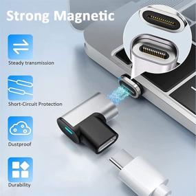 img 1 attached to Enhanced USB C Magnetic Adapter and Type C to USB Connector– 2-Pack, 100W Quick Charge with Right Angle Support and Faster Data Transfer - Compatible with MacBook Pro/Air/Type C Devices