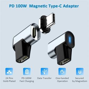 img 2 attached to Enhanced USB C Magnetic Adapter and Type C to USB Connector– 2-Pack, 100W Quick Charge with Right Angle Support and Faster Data Transfer - Compatible with MacBook Pro/Air/Type C Devices