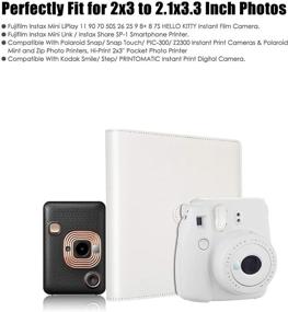 img 3 attached to 📷 256-Pocket Photo Album for Fujifilm Instax Mini 11/90/70/9/8+/8 LiPlay Instant Cameras, Polaroid Snap/SnapTouch/PIC-300/Z2300 Instant Cameras, Kodak Smile Printomatic Instant Print Camera (White)