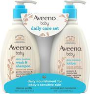 👶 aveeno baby daily care gift set: natural oat extract, moisturizing lotion, gentle 2-in-1 wash & shampoo, hypoallergenic & paraben-free logo