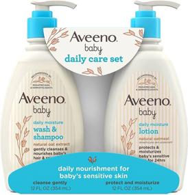 img 4 attached to 👶 Aveeno Baby Daily Care Gift Set: Natural Oat Extract, Moisturizing Lotion, Gentle 2-in-1 Wash & Shampoo, Hypoallergenic & Paraben-Free