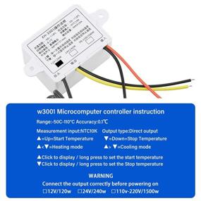 img 2 attached to 🌡️ XINGYHENG XH-W3001: 1500W Digital Temperature Controller with Thermostat Control Switch and NTC 10K Thermistor Sensors