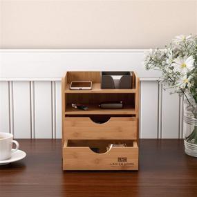 img 4 attached to 🗄️ Organize and Declutter with the Lavish Home 4-Tier Bamboo Desk Organizer: A Stylish and Functional Wooden Supply Storage Solution for Home, School, or Office