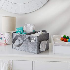 img 1 attached to 👶 Organize Baby Essentials with Amazon Basics Felt Diaper Caddy Storage Organizer Tote