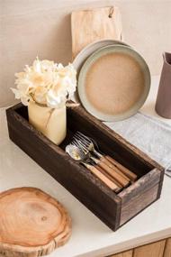 img 2 attached to Yellow Wood Bathroom Decor Box with Toilet Paper Holder, Storage Basket, Mason Jar, and Flower - Funny Farmhouse Rustic Home Decor for Bathroom, Kitchen, Table Countertop