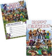 🎉 bicxemy 16pcs cartoon game party invitations: perfect supplies for kids birthday party fun (5×7inches) logo