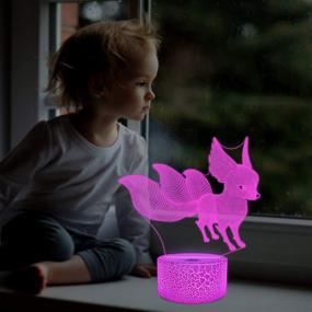 img 1 attached to Lampeez Fox 3D Lamp Night Light 3D Illusion Lamp For Kids