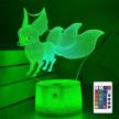 lampeez fox 3d lamp night light 3d illusion lamp for kids logo