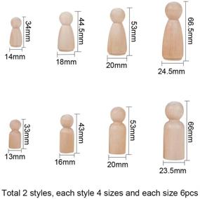 img 3 attached to 🐼 PandaHall Elite Unfinished Wood Peg Doll Bodies - 48 pieces, 8 Styles for Crafts & Decoration