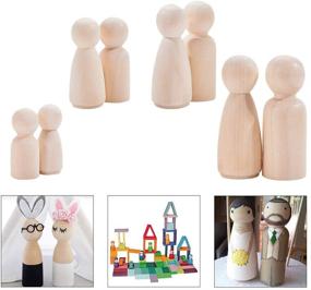 img 1 attached to 🐼 PandaHall Elite Unfinished Wood Peg Doll Bodies - 48 pieces, 8 Styles for Crafts & Decoration