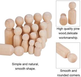 img 2 attached to 🐼 PandaHall Elite Unfinished Wood Peg Doll Bodies - 48 pieces, 8 Styles for Crafts & Decoration