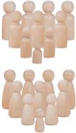 🐼 pandahall elite unfinished wood peg doll bodies - 48 pieces, 8 styles for crafts & decoration logo