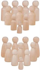 img 4 attached to 🐼 PandaHall Elite Unfinished Wood Peg Doll Bodies - 48 pieces, 8 Styles for Crafts & Decoration