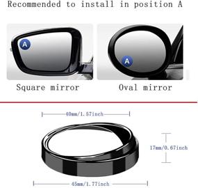 img 3 attached to 🚗 Enhance Road Safety with 2PCS Mini Small Blind Spot Mirrors, 1.57'' Round HD Glass Convex Rear View Mirrors for Cars, Vans, SUVs, and Trucks. (Black Frame)