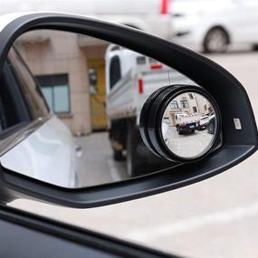 img 1 attached to 🚗 Enhance Road Safety with 2PCS Mini Small Blind Spot Mirrors, 1.57'' Round HD Glass Convex Rear View Mirrors for Cars, Vans, SUVs, and Trucks. (Black Frame)