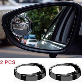 img 4 attached to 🚗 Enhance Road Safety with 2PCS Mini Small Blind Spot Mirrors, 1.57'' Round HD Glass Convex Rear View Mirrors for Cars, Vans, SUVs, and Trucks. (Black Frame)