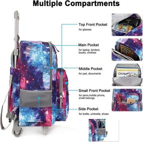 img 2 attached to Rolling Backpack Wheeled Children Luggage Backpacks