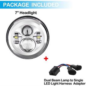 img 3 attached to 🚀 Belt&amp;Road 7 Inch Round Super White LED Headlight for HD Street Glide Special and Road King Special - Hi-Lo Beam Headlamp With Dual Beam Adapter, Chrome Housing (2014-2021)