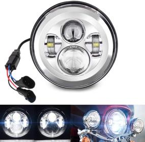 img 4 attached to 🚀 Belt&amp;Road 7 Inch Round Super White LED Headlight for HD Street Glide Special and Road King Special - Hi-Lo Beam Headlamp With Dual Beam Adapter, Chrome Housing (2014-2021)